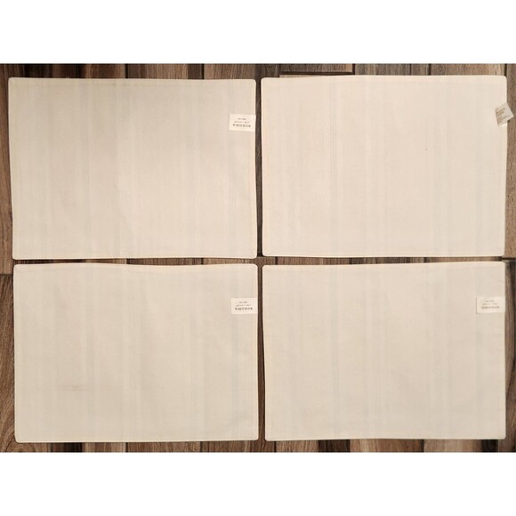 Sonoma 4 Placemats‎ Cottage Core Spring Summer Yellow Cream Gray Striped Cotton - Picture 2 of 4